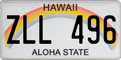 HI license plate ZLL496