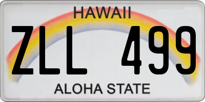 HI license plate ZLL499