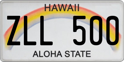 HI license plate ZLL500