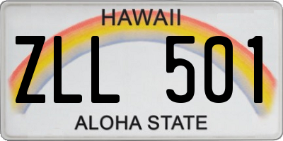HI license plate ZLL501