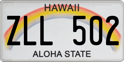 HI license plate ZLL502