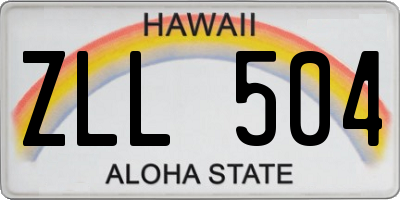 HI license plate ZLL504