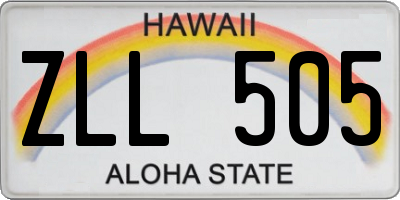 HI license plate ZLL505