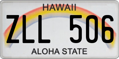 HI license plate ZLL506