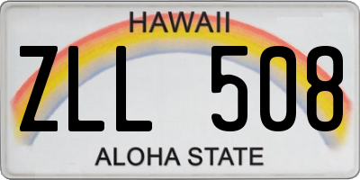 HI license plate ZLL508