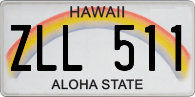 HI license plate ZLL511