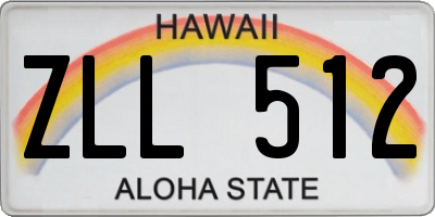 HI license plate ZLL512