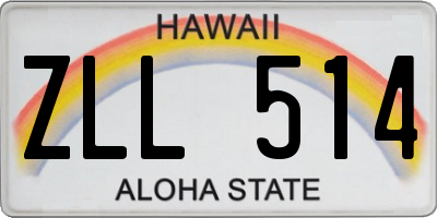 HI license plate ZLL514