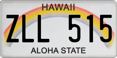 HI license plate ZLL515