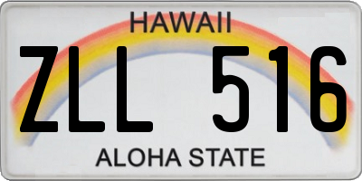 HI license plate ZLL516
