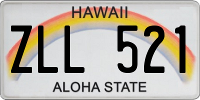 HI license plate ZLL521