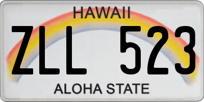 HI license plate ZLL523