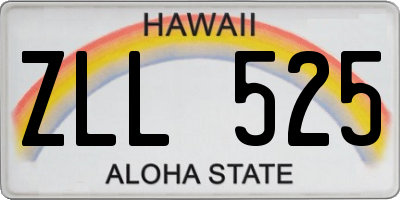 HI license plate ZLL525