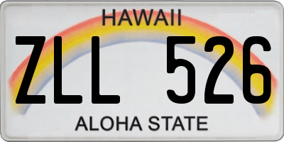 HI license plate ZLL526