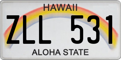HI license plate ZLL531