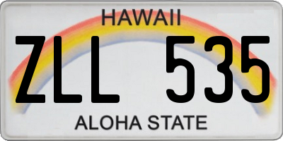 HI license plate ZLL535