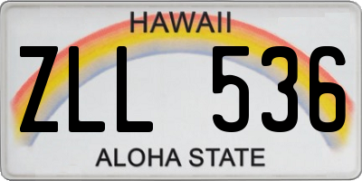 HI license plate ZLL536