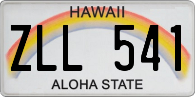 HI license plate ZLL541