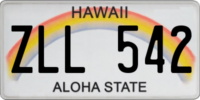 HI license plate ZLL542