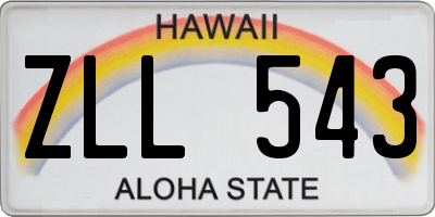 HI license plate ZLL543