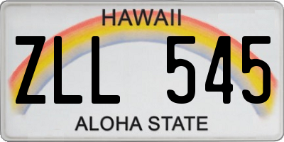 HI license plate ZLL545