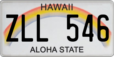 HI license plate ZLL546