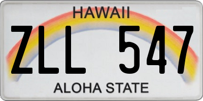 HI license plate ZLL547
