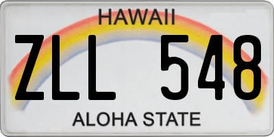 HI license plate ZLL548