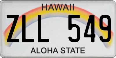 HI license plate ZLL549