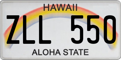 HI license plate ZLL550