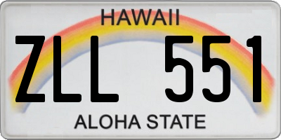 HI license plate ZLL551