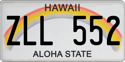 HI license plate ZLL552