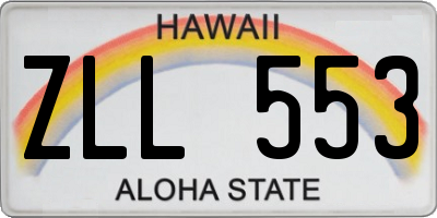 HI license plate ZLL553
