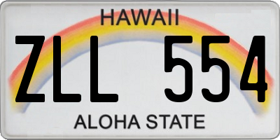 HI license plate ZLL554