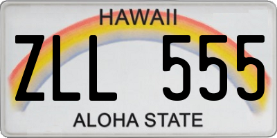 HI license plate ZLL555