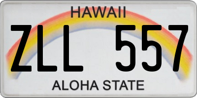 HI license plate ZLL557