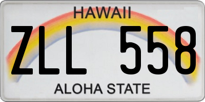 HI license plate ZLL558