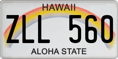 HI license plate ZLL560