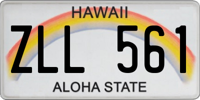 HI license plate ZLL561