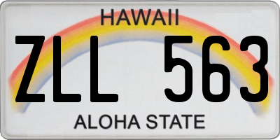 HI license plate ZLL563