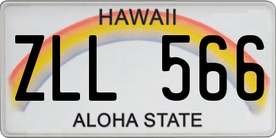 HI license plate ZLL566