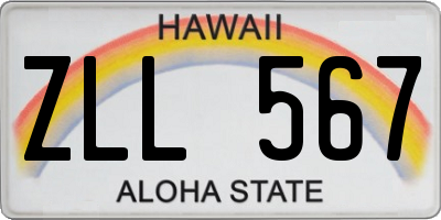 HI license plate ZLL567