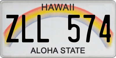 HI license plate ZLL574