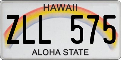 HI license plate ZLL575