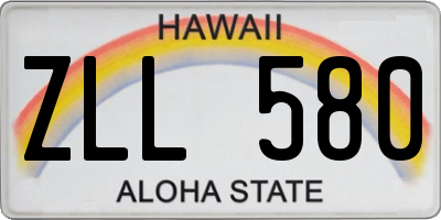 HI license plate ZLL580