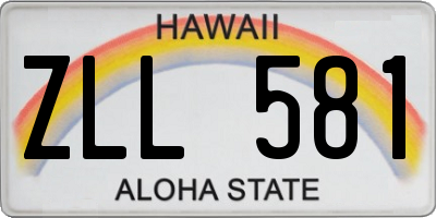 HI license plate ZLL581
