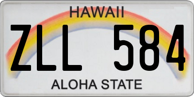 HI license plate ZLL584