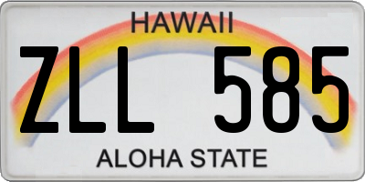 HI license plate ZLL585