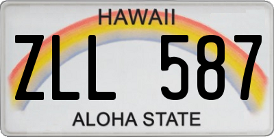 HI license plate ZLL587