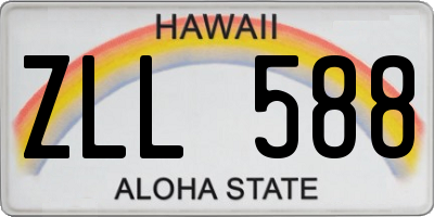 HI license plate ZLL588